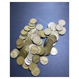 (100) 1947 no mint 2 full rolls US cents