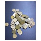 (100) 1947 no mint 2 full rolls US cents