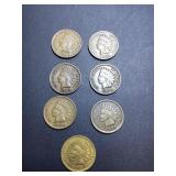 (7) 1880 - 1909 Indian Head Cents