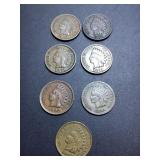 (7) 1880 - 1909 Indian Head Cents