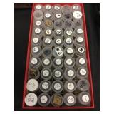Used US penny collector box with (50) EMPTY tubes