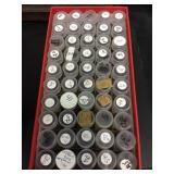 Used US penny collector box with (50) EMPTY tubes