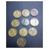 (10) 1909 US cents not vdb no mint variety of