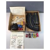 Lionel Track, cars, rail and flag set