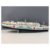 vintage model kit of USS Haven hospital ship