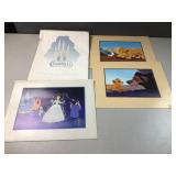 Disney Cinderella and Lion king lithographs