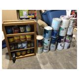 Paint, wood finish, and shelf