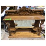 vintage Victorian-style oak sideboard