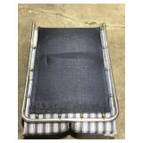 White and blue foldable lawn chair