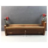 Wood cabinet with small vices on the end lock and