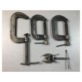 Heavy duty C clamps and battery terminal puller