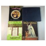 collection of vintage books and musical