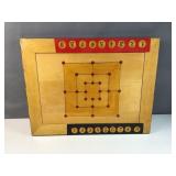 Wooden Nine mens morris and backgammon gameboard