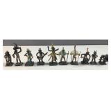 (10) Small hand painted metal figurines