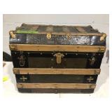 Antique dome top steamer trunk