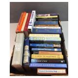 Various hardcover and paperback books