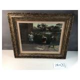 Framed antique chromolithograph 'Last Honors to