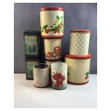 8 tin coffee app, sugar and other containers