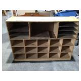 Wood compartment shelf