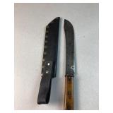 Vintage carbon steel butcher knife