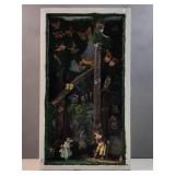 handmade diorama butterflies in a forest