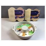 2 Chantal cobalt blue/white custard bowls and