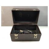 Wooden crate and set of Bausch & Lomb binocular