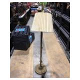 Brass floor lamp with shade
