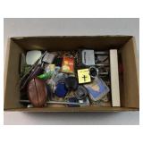 Keys, keychains, locks, spoon, tweezers, pen