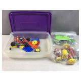 (2) vintage erector sets and spare parts