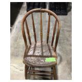 Vintage wood chair cracked at top