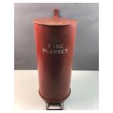Vintage science room fire banket and holder