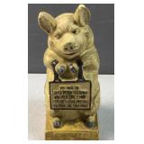 Wis Pig saves a penny - vintage piggy bank