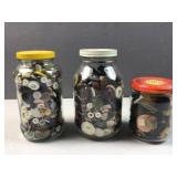 (3 Jars of vintage buttons