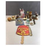 Shrine Circus fan & other folk art items
