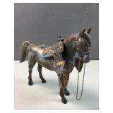 Hollow molded metal art deco horse figure