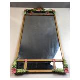 Ornate vintage metal wall hanging mirror