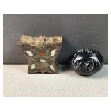 Stone butterfly trinket  & polished egg