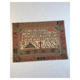 Runic alphabet with eye of providence pyramid on