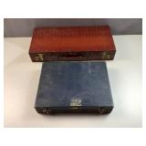 (2) vintage hinged storage boxes