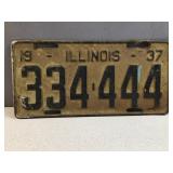1937 Illinois license plate