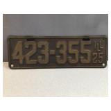 1925 Illinois license plate