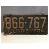 1934 Illinois license plate