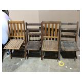 4 folding wood chairs