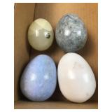 (4) polished stone eggs