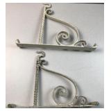 Antique ornate metal shelf brackets