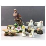Bird decor figures - mostly porcelin