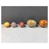 (5) polished stone eggs
