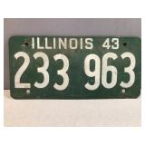 1943 Illinois license plate