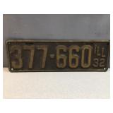 1932 Illinois license plate